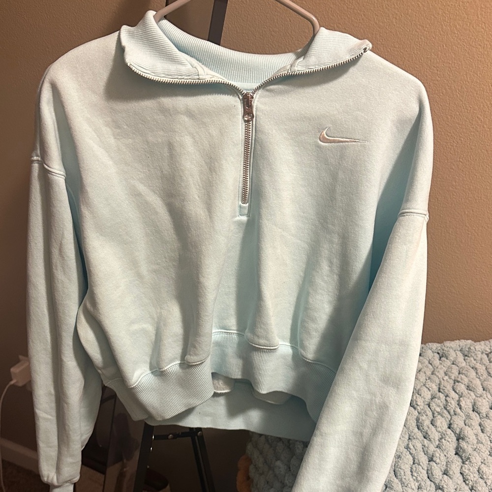 Nike Women's Mint Half-Zip Hoodie Sweatshirt